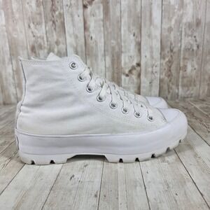 Converse All Star Lugged White Canvas High Top Platform Sneakers Women's‎